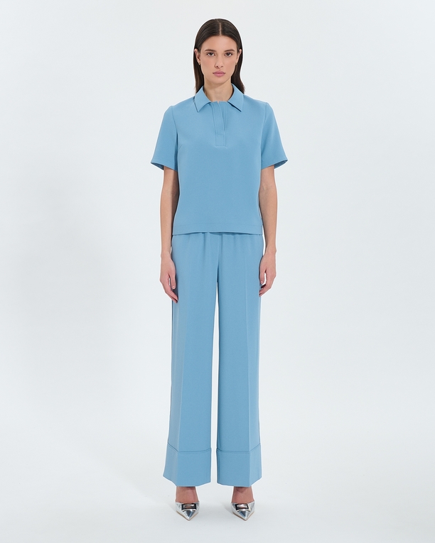 Poésie Pants Hydrangea blue flowing pants ZAPA