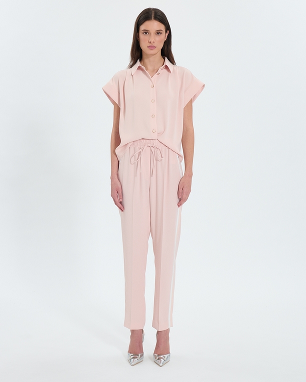 Piel pants Wide-leg pants in nude crepe ZAPA