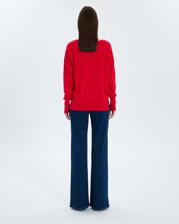 Pucci sweater Thin red V-neck sweater ZAPA