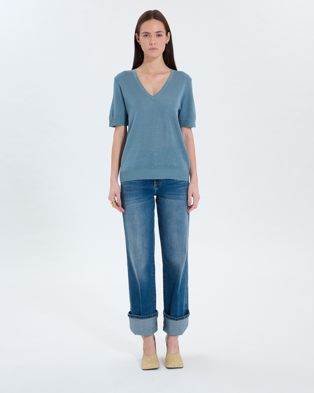 Namika sweater Blue V-neck sweater ZAPA