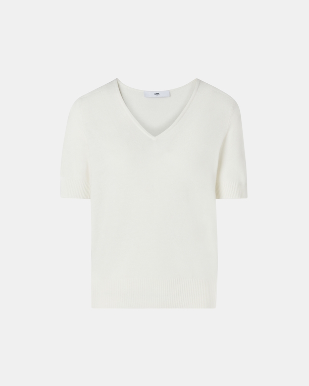 Narvi sweater Ecru short-sleeved sweater ZAPA