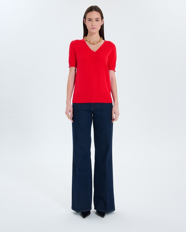 Narvi sweater Red short-sleeved sweater ZAPA