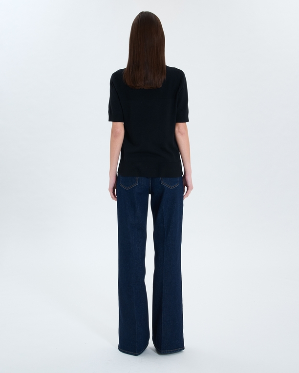 Narvi sweater Black short-sleeved sweater ZAPA