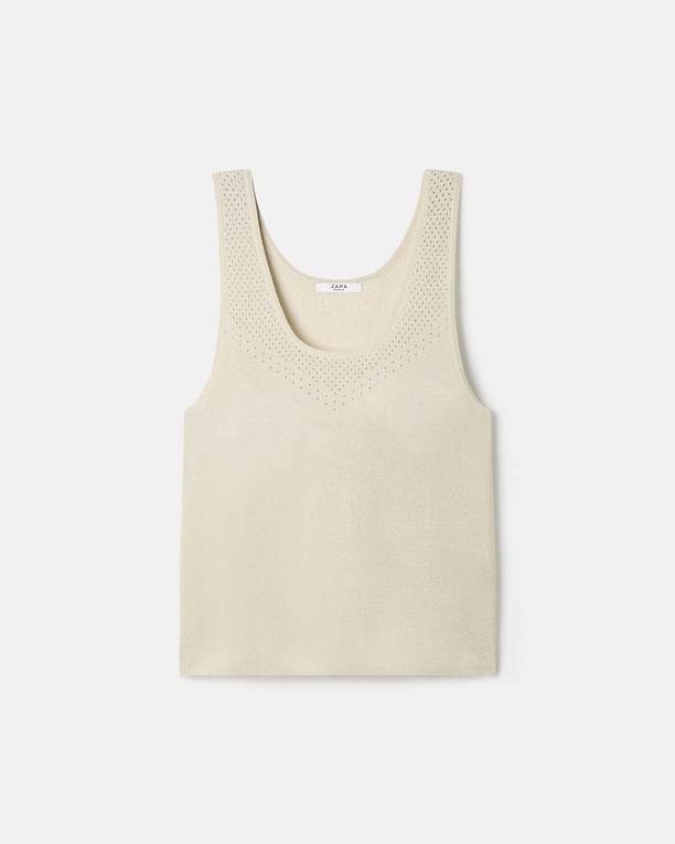 Nowels sweater Champagne sleeveless sweater ZAPA