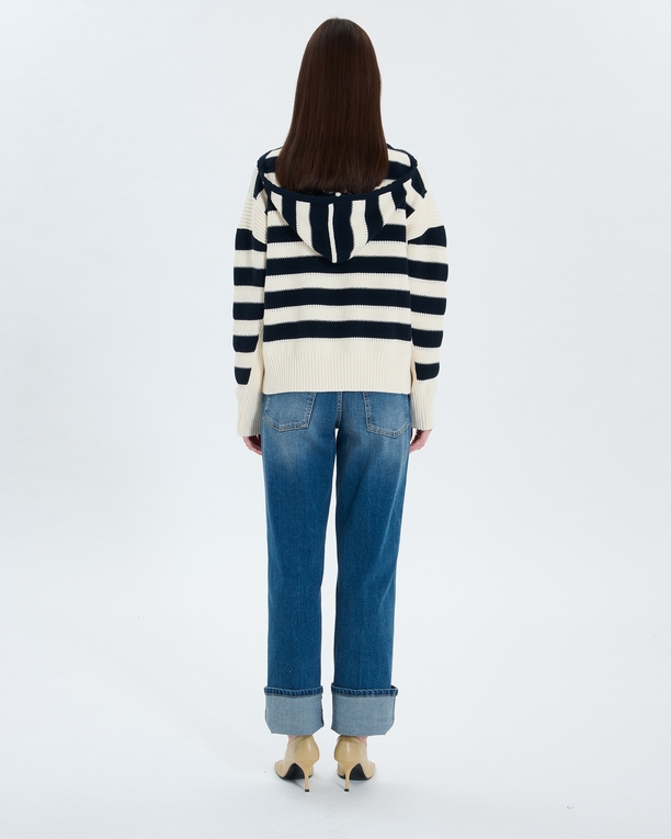 Nada sweater Two-tone hooded sweater ZAPA