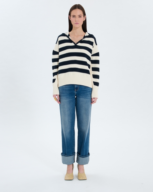 Nada sweater Two-tone hooded sweater ZAPA