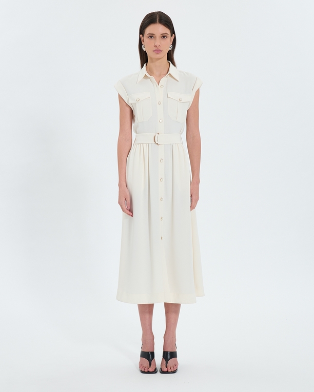 Ryad dress Ecru midi safari dress ZAPA