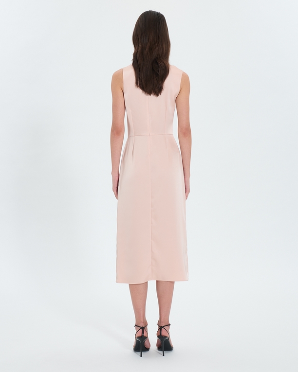 Ryvana dress Nude satin asymmetrical dress ZAPA