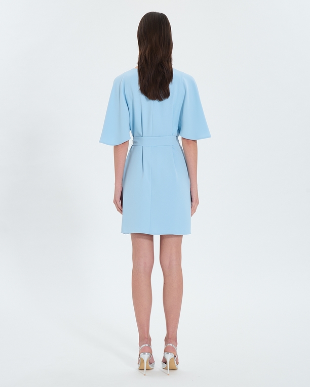 Rubilinda dress Short sky blue crepe dress ZAPA