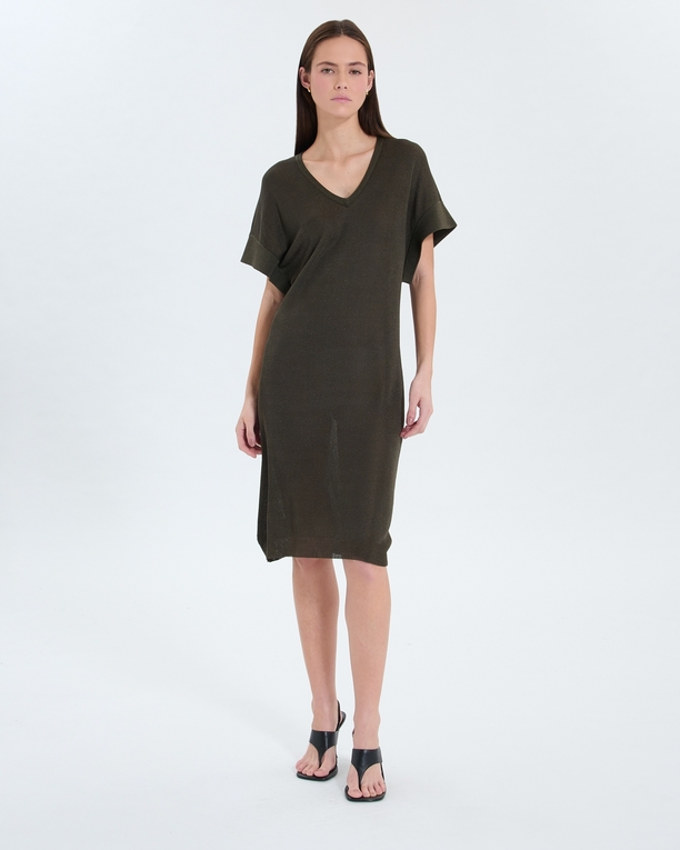Rady Knit Dress Khaki fine knit dress ZAPA