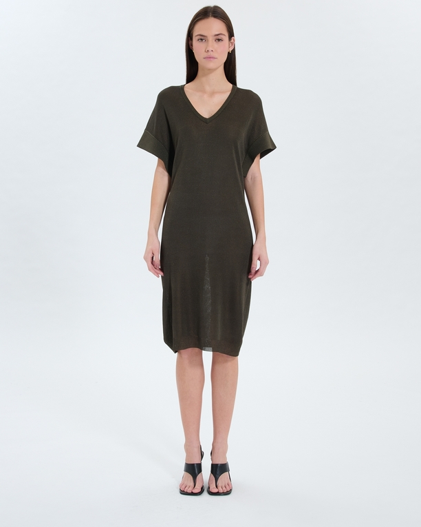 Rady Knit Dress Khaki fine knit dress ZAPA