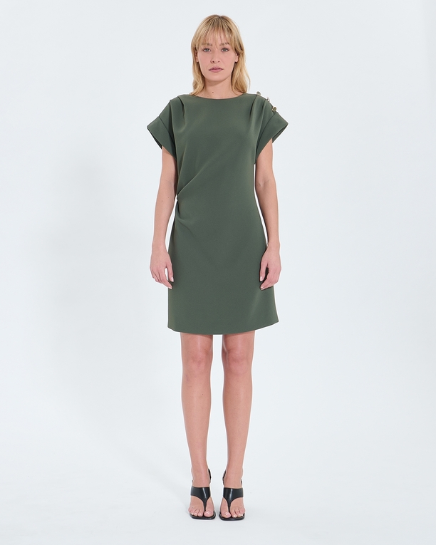 Rehina dress Short khaki crepe dress ZAPA