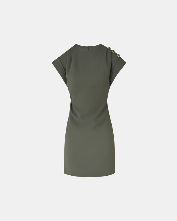 Rehina dress Short khaki crepe dress ZAPA