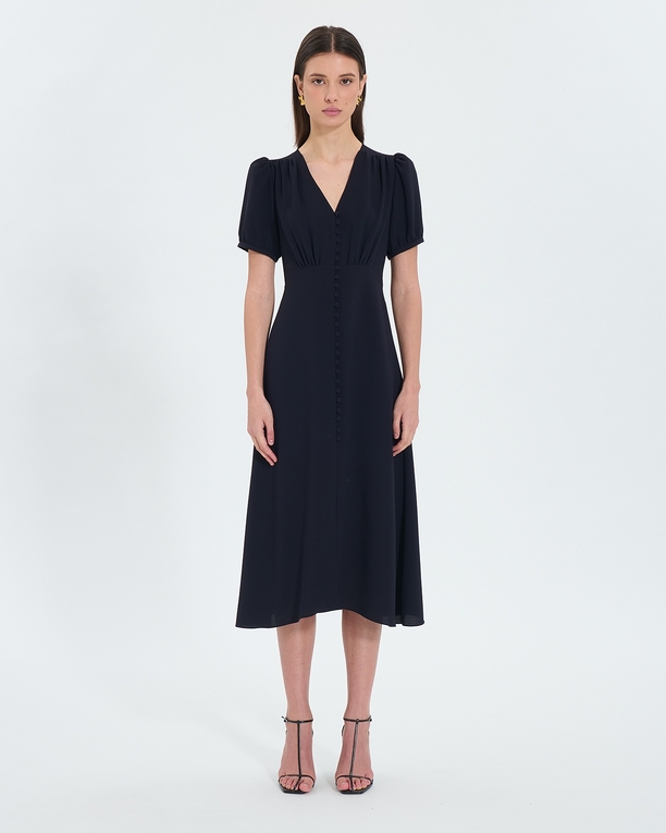 Romarine Dress Nocturnal crepe midi dress ZAPA