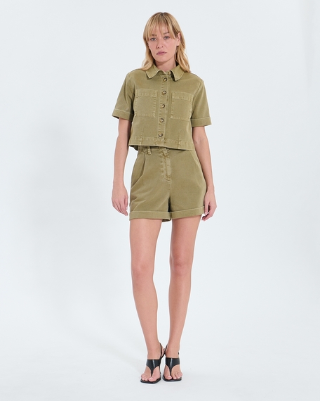 Cyrille shirt straight khaki denim shirt zapa