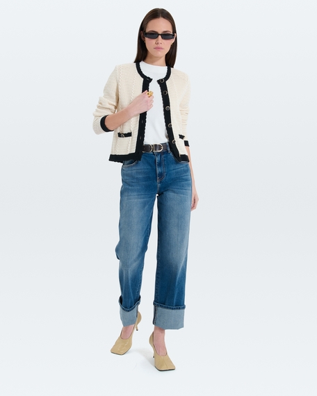 Gully vest ecru and black knitted vest zapa