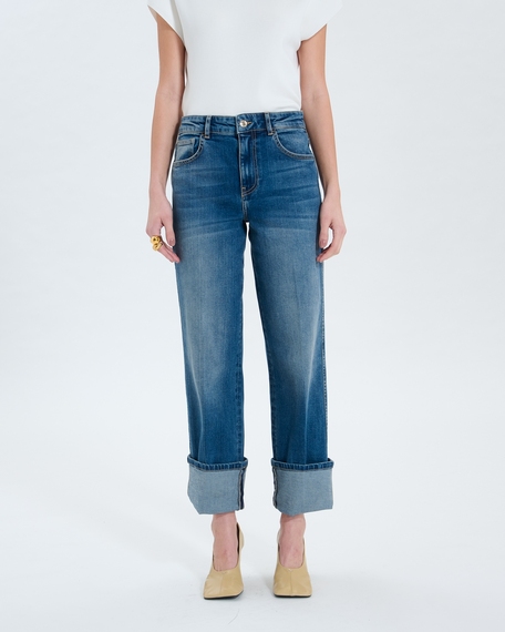 Popus jeans dirty light blue straight jeans zapa