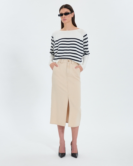 Jude skirt long beige denim skirt zapa