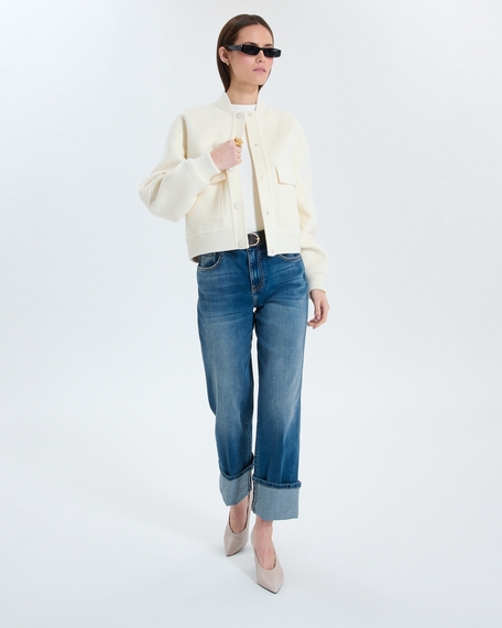 Maevan coat short ecru double-faced coat zapa
