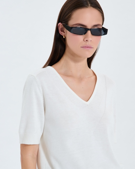 Narvi sweater ecru short-sleeved sweater zapa