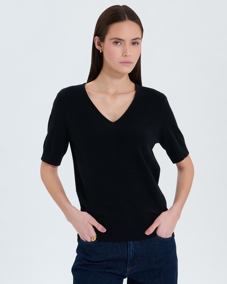 Narvi sweater black short-sleeved sweater zapa