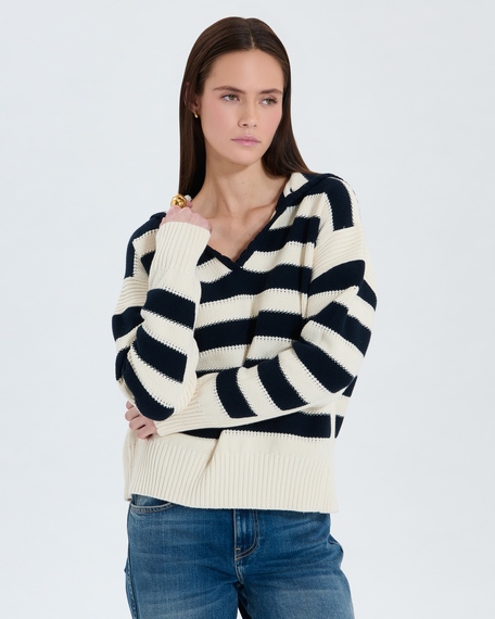 Nada sweater two-tone hooded sweater zapa