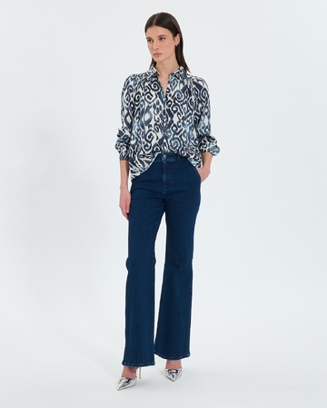 Castille shirt Summer wave print shirt ZAPA