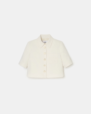 Celina shirt Short ecru crepe shirt ZAPA