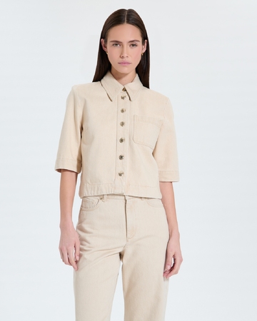 Top Celina Short beige denim shirt ZAPA