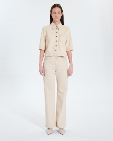 Top Celina Short beige denim shirt ZAPA