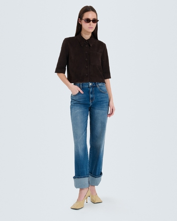 Celina shirt Short chocolate shirt ZAPA