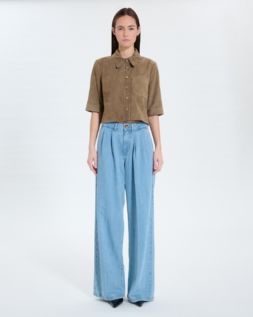 Celina shirt Short khaki shirt ZAPA