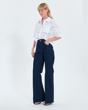 Top Celiana Ecru English embroidery shirt ZAPA