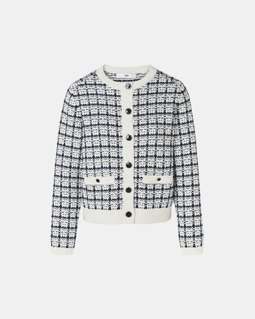 Gates Cardigan Ecru nocturnal two-tone tweed-style vest ZAPA