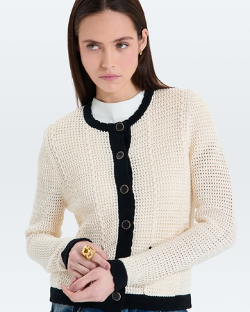 Gully vest Ecru and black knitted vest ZAPA