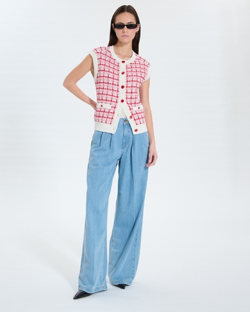 Gareth sweater Two-tone tweed-style sleeveless vest ZAPA