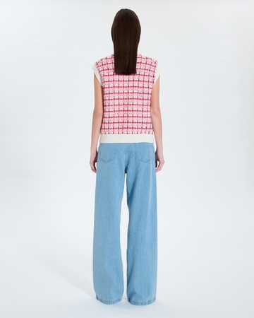 Gareth sweater Two-tone tweed-style sleeveless vest ZAPA