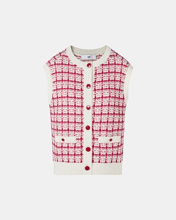 Gareth sweater Two-tone tweed-style sleeveless vest ZAPA