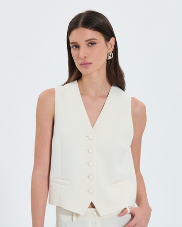 Gianno vest Ecru sleeveless vest ZAPA
