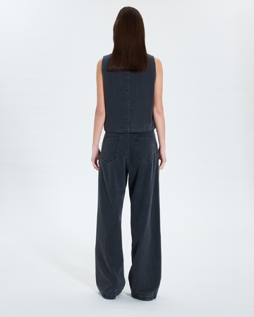 Gianno Cardigans Sleeveless black denim vest ZAPA