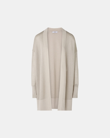 Geane sweater Long openwork sequined champagne cardigan ZAPA