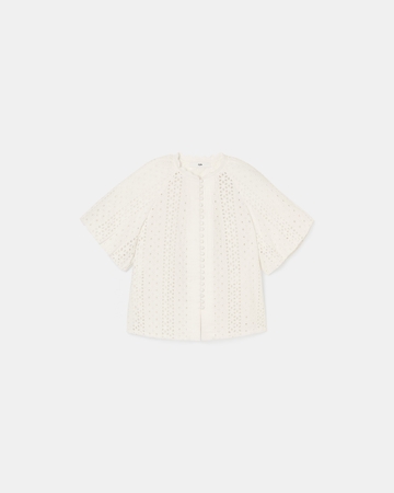 Bamako shirt Ecru English embroidery blouse ZAPA