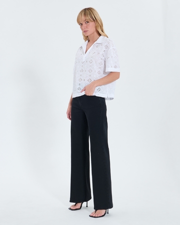 Top Teyma Loose top in ecru English embroidery ZAPA