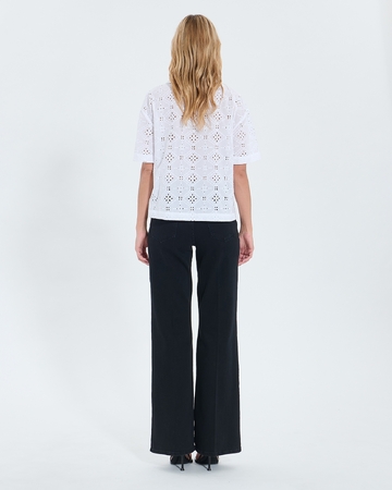Top Teyma Loose top in ecru English embroidery ZAPA