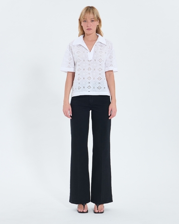Top Teyma Loose top in ecru English embroidery ZAPA