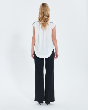 Top Taiwan Flowing top in ecru linen ZAPA