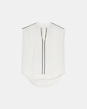Top Taiwan Flowing top in ecru linen ZAPA