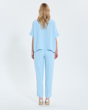 Top Timma Sky blue V-neck crepe top ZAPA