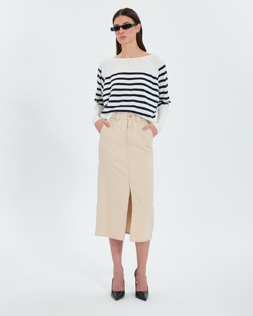 Jude skirt Long beige denim skirt ZAPA
