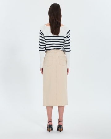 Jude skirt Long beige denim skirt ZAPA